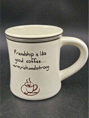 Heavy Duty Diner Coffee Mug Friendship Is Like Good Coffee Large Ceramic Cup